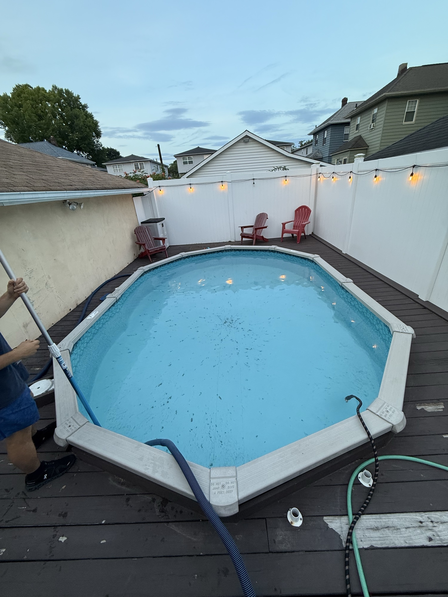 Pool at dusk after cleaning